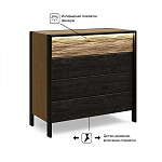 Комод 4 ящика с подсветкой на рельефном фасаде Warm Industrial варинант исполнения - 8 | Loft Concept в Санкт-петербурге