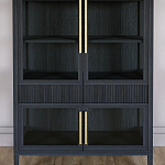 Витрина Primo со стеклянными фасадами и 2 ящиками Черный дуб варинант исполнения - 2 | Loft Concept в Санкт-петербурге