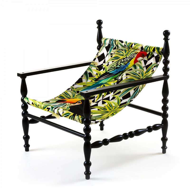 Кресло Seletti Heritage Armchair Parrots Черный Мульти в Санкт-петербурге | Loft Concept 