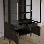 Витрина Primo со стеклянными фасадами и буфетом шпон Темный орех варинант исполнения - 5 | Loft Concept в Санкт-петербурге