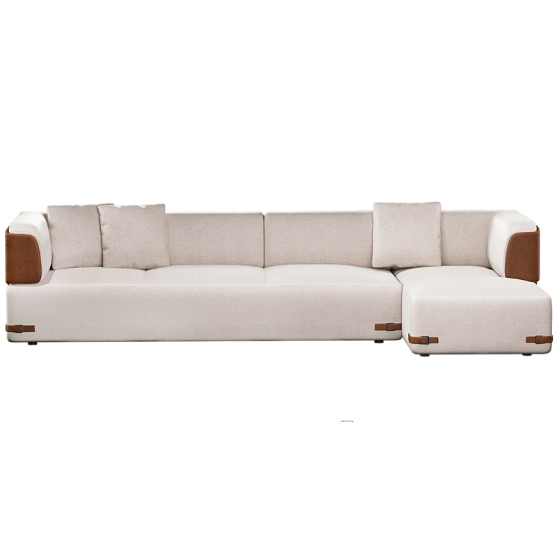 Угловой диван Richmond Молочный Коричневый в Санкт-петербурге | Loft Concept 