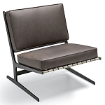 Дизайнерское кресло без подлокотников кожаное на металлическом каркасе PAULA Armchair варинант исполнения - 1 | Loft Concept в Санкт-петербурге