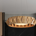 Люстра круглая из толстых деревянных реек Wooden Slats варинант исполнения - 5 | Loft Concept в Санкт-петербурге