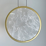 Светодиодный подвесной светильник круглой формы с металлической рамой золотого цвета Marble Glow 47 варинант исполнения - 3 | Loft Concept в Санкт-петербурге