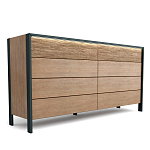 Комод 8 ящиков с подсветкой на рельефном фасаде Warm Industrial варинант исполнения - 5 | Loft Concept в Санкт-петербурге