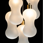 Люстра с 5-ю матовыми белыми стеклянными плафонами волнообразной формы Lucid Rain  варинант исполнения - 5 | Loft Concept в Санкт-петербурге