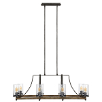 Люстра подвесная с восемью прозрачными стеклянными цилиндрическими плафонами в стиле лофт Feiss варинант исполнения - 5 | Loft Concept в Санкт-петербурге