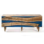 Стильный Буфет лофт 4 двери Cabinet Crimson River фасад эпоксидная смола  варинант исполнения - 1 | Loft Concept в Санкт-петербурге