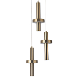 Каскадный светильник с 3-мя плафонами Flos Brass Metal Acrylic Trio Hanging Lamp варинант исполнения - 2 | Loft Concept в Санкт-петербурге