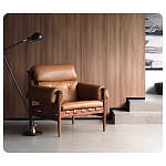 Кресло с деревянным каркасом и обивкой из натуральной кожи Medieval Furniture варинант исполнения - 3 | Loft Concept в Санкт-петербурге