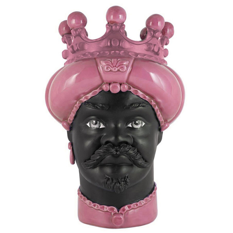 Ваза Vase Moro Man Crown Dark Pink Черный Розовый в Санкт-петербурге | Loft Concept 