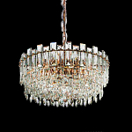 Круглая люстра с хрустальными подвесками на золотистом каркасе Gorgeous Crystal Light варинант исполнения - 6 | Loft Concept в Санкт-петербурге