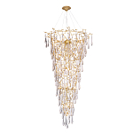 Люстра подвесная в форме перевернутой пирамиды с металлическими ветвями и прозрачными стеклянными подвесками Droplet Chandelier варинант исполнения - 2 | Loft Concept в Санкт-петербурге