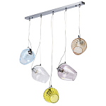 Люстра линейная с 5-ю разноцветными стеклянными плафонами Kaleido варинант исполнения - 2 | Loft Concept в Санкт-петербурге