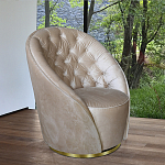 Кресло вращающееся велюровое кремовое Rotation варинант исполнения - 4 | Loft Concept в Санкт-петербурге