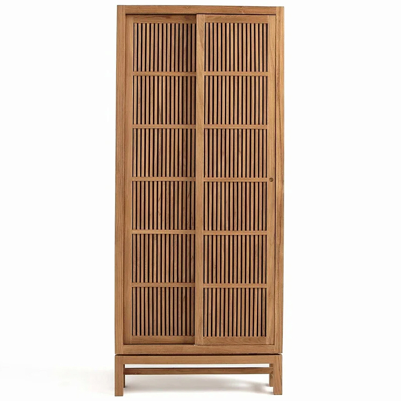 Шкаф из массива тика Okino Wood Cabinet Древесина Светло-коричневый  в Санкт-петербурге | Loft Concept 