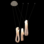 Подвесной светильник белого цвета с 3-мя изогнутыми плафонами Flow Loop варинант исполнения - 5 | Loft Concept в Санкт-петербурге