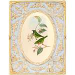 Декоративный постер с изображением птиц в раме с рельефным растительным узором Blooming Birds Poster варинант исполнения - 9 | Loft Concept в Санкт-петербурге