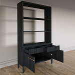 Стеллаж Primo с ящиками Черный дуб  варинант исполнения - 7 | Loft Concept в Санкт-петербурге