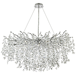 Линейная люстра с хрустальными подвесками на металлических ветках Fairytree Light Silver Linear Chandelier 18 варинант исполнения - 2 | Loft Concept в Санкт-петербурге