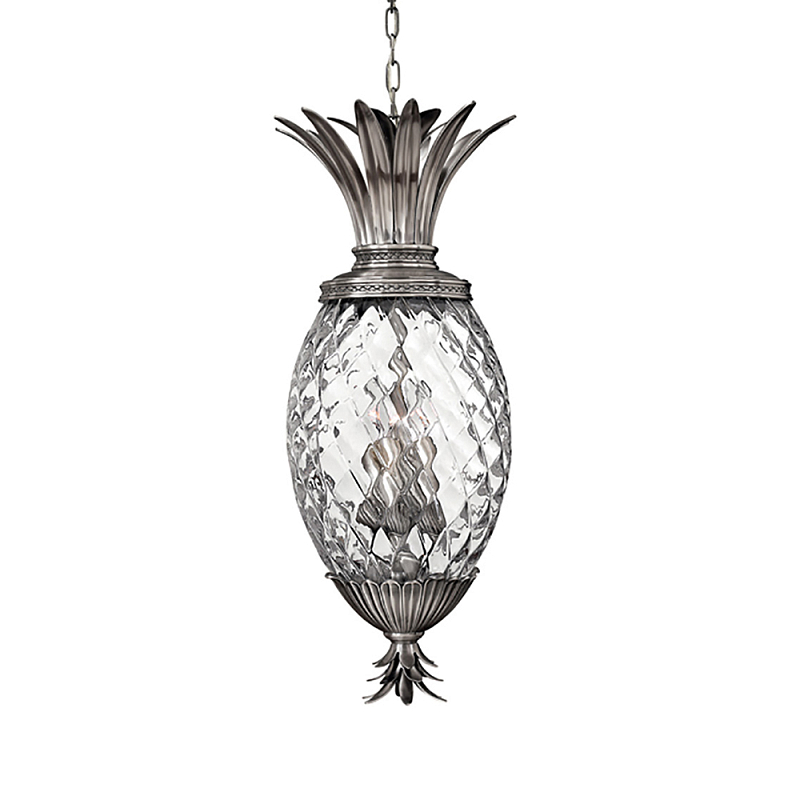  Подвесной светильник в форме ананаса с граненым стеклянным плафоном Hinkley Никель Прозрачное Стекло в Санкт-петербурге | Loft Concept 