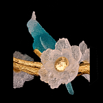 Люстра круглая на золотом каркасе с птичками и цветочным декором Miscellaneous herbs варинант исполнения - 7 | Loft Concept в Санкт-петербурге