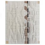 Текстильное панно ручной работы из хлопкового шнура wall panel line beige варинант исполнения - 2 | Loft Concept в Санкт-петербурге