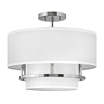 Потолочный светильник с двухслойным белым текстильным абажуром Hinkley варинант исполнения - 20 | Loft Concept в Санкт-петербурге