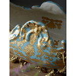 Чаша голубого цвета с оранментом и и бронзовыми фигурами леопардов Eden Garden варинант исполнения - 8 | Loft Concept в Санкт-петербурге