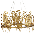 Люстра круглая золотая с декором в виде веток эвкалипта Eucalyptus Branches варинант исполнения - 1 | Loft Concept в Санкт-петербурге