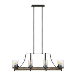 Люстра подвесная с восемью прозрачными стеклянными цилиндрическими плафонами в стиле лофт Feiss варинант исполнения - 2 | Loft Concept в Санкт-петербурге