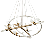 Кольцевая люстра с декором в виде бабочек Glass Butterflies Three Rings Chandelier варинант исполнения - 1 | Loft Concept в Санкт-петербурге