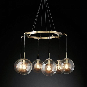 Люстра RH LANGUEDOC Round Chandelier Antique Brass