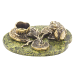 Подсвечник из бронзы и натурального камня змеевик Stone Candlestick варинант исполнения - 1 | Loft Concept в Санкт-петербурге