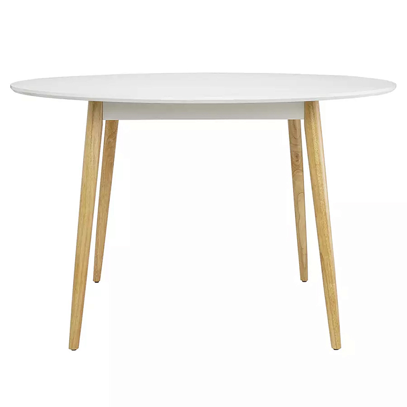 Круглый обеденный стол на 4-х ножках Round Dining Table Mateo Черный Белый в Санкт-петербурге | Loft Concept 