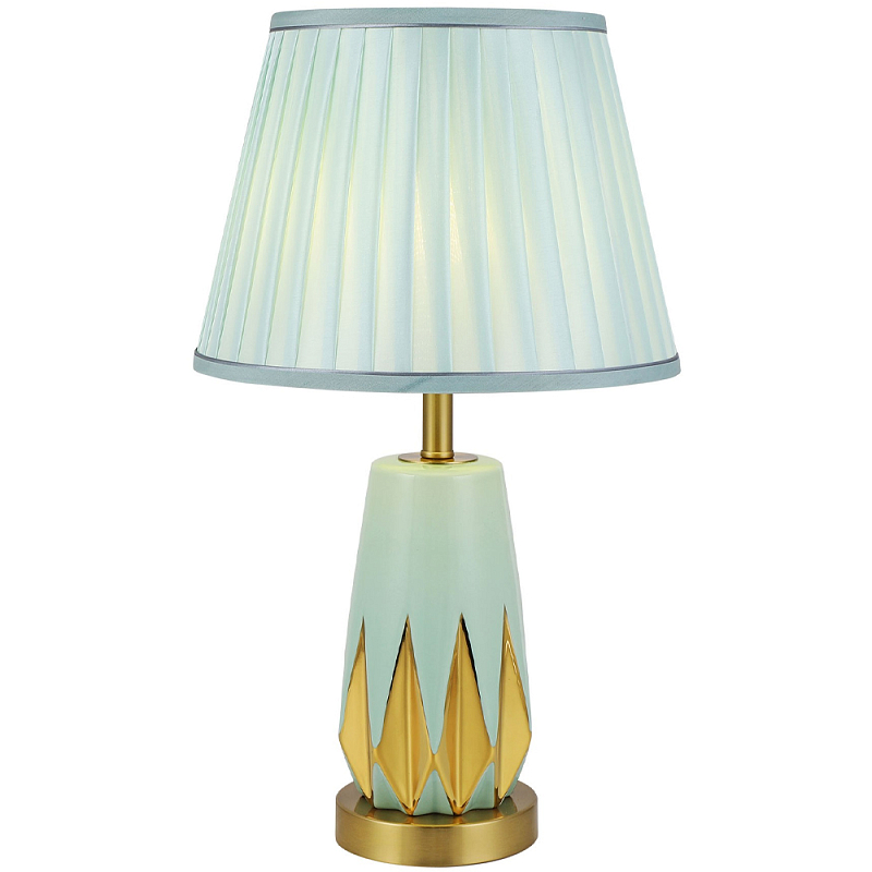 Настольная лампа с абажуром Femia Turquoise Gold Table Lamp Бирюзовый Золотой в Санкт-петербурге | Loft Concept 