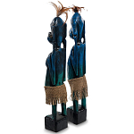 Комплект из 2-х деревянных статуэток Asmat Statuettes Dark Blue варинант исполнения - 5 | Loft Concept в Санкт-петербурге