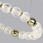 Люстра подвесная кольцевая с прозрачными рифлеными шарообразными плафонами Crystal Globule варинант исполнения - 4 | Loft Concept в Санкт-петербурге