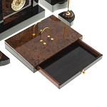 Настольный письменный набор с часами из природного камня обсидиана Royal Stone варинант исполнения - 4 | Loft Concept в Санкт-петербурге