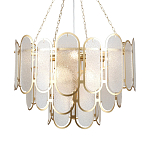 Люстра с многослойным эффектом из овальных элементов из непрозрачного стекла Conformation варинант исполнения - 1 | Loft Concept в Санкт-петербурге