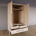 Шкаф платяной Primo с выдвижными ящиками шпон Черный дуб варинант исполнения - 4 | Loft Concept в Санкт-петербурге