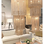 Люстра круглая трехъярусная из бахромы Milk Gradient Braided Fringe варинант исполнения - 4 | Loft Concept в Санкт-петербурге