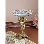 Чаша с цветочным орнаментом на ножке в виде бронзового ангела Eden Garden варинант исполнения - 5 | Loft Concept в Санкт-петербурге