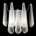 Бра с подвесками из рифленного стекла в форме капель на основании цвета хром Textured Glass варинант исполнения - 1 | Loft Concept в Санкт-петербурге