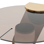 Дизайнерский журнальный стол с круглой столешницей из бронзированного стекла Honor Side Table варинант исполнения - 1 | Loft Concept в Санкт-петербурге