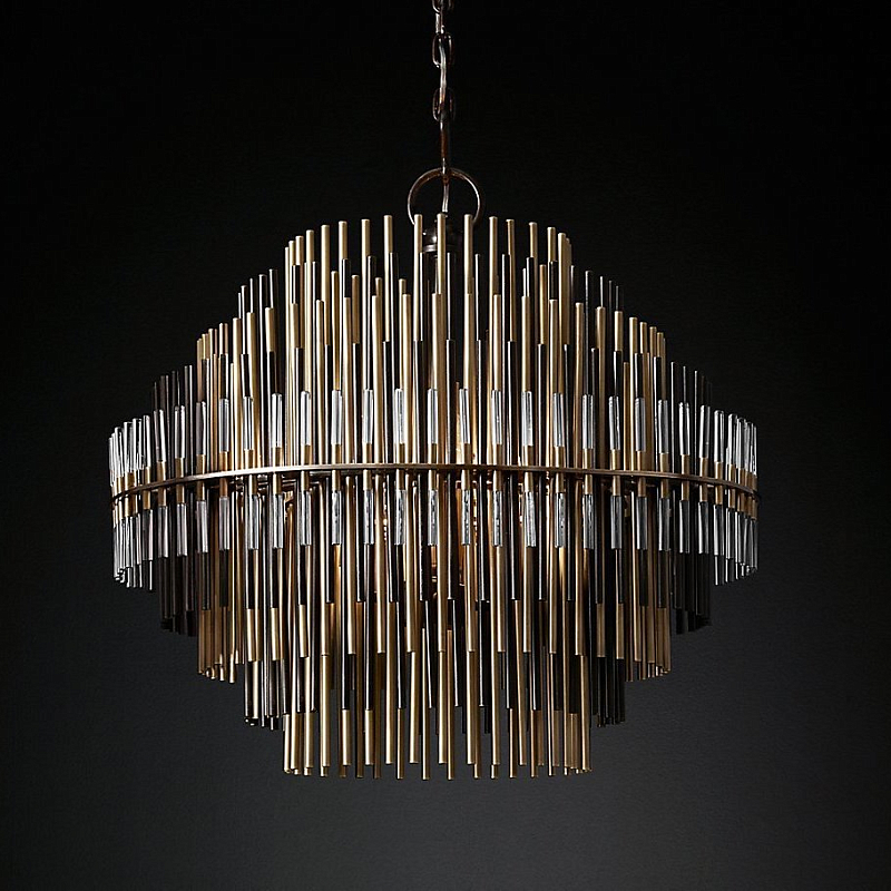 Люстра Restoration Hardware Emile Chandelier Латунь Античная полированная Прозрачный Оловянный Темная бронза в Санкт-петербурге | Loft Concept 