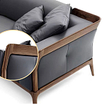 Диван двухместный c каркасом из массива дерева Double Sofa Made of Walnut Wood варинант исполнения - 2 | Loft Concept в Санкт-петербурге