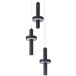 Каскадный светильник с 3-мя плафонами Flos Black Metal Acrylic Trio Hanging Lamp варинант исполнения - 2 | Loft Concept в Санкт-петербурге