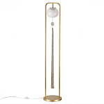 Торшер с шарообразным плафоном из белого стекла с подвеской из камня и длинной кисточкой Agatelle варинант исполнения - 1 | Loft Concept в Санкт-петербурге