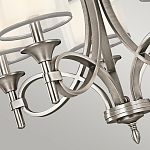 Люстра с белыми тканевыми абажурами в прозрачных стеклянных цилиндрах Kichler варинант исполнения - 8 | Loft Concept в Санкт-петербурге